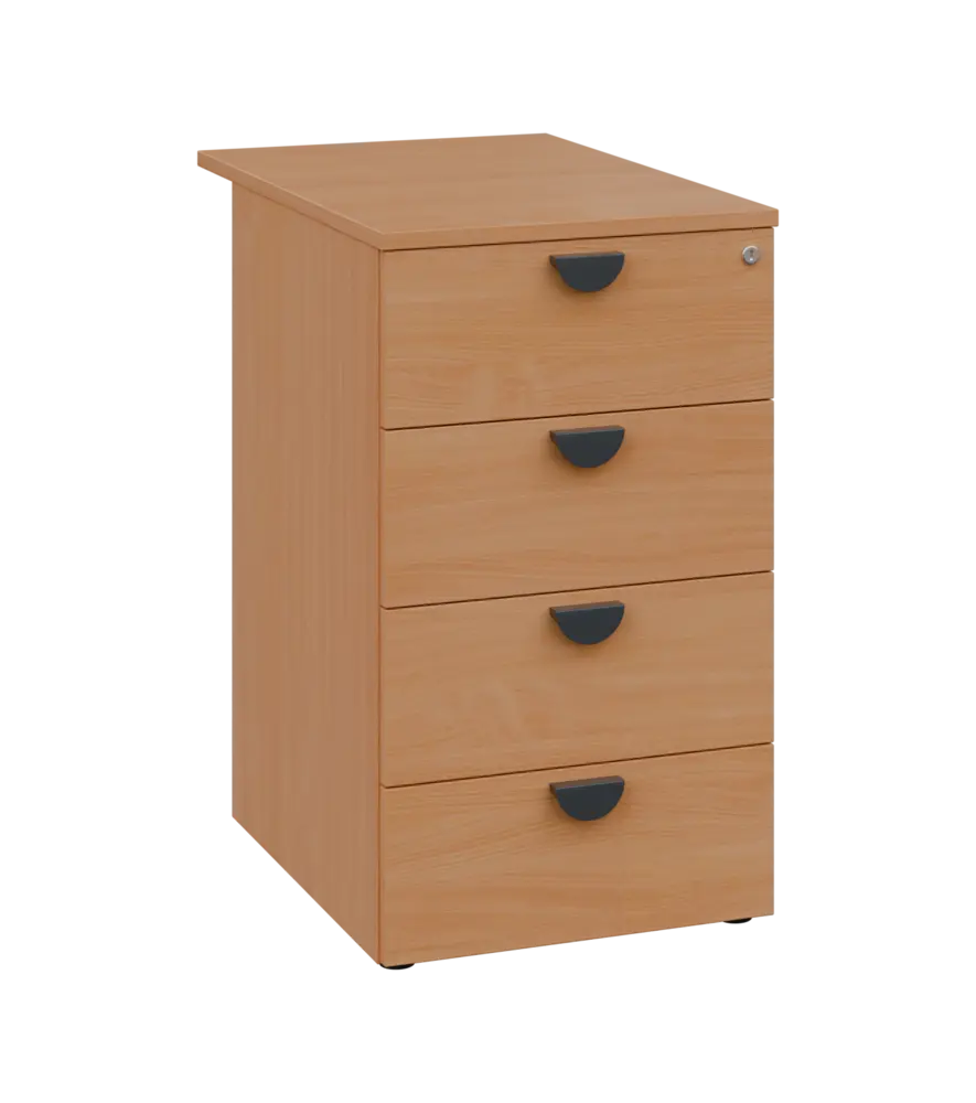 TKC - 71 kontejner přístavný, 4-zásuvkový, deska 18 mm, centrální zámek, buk royal